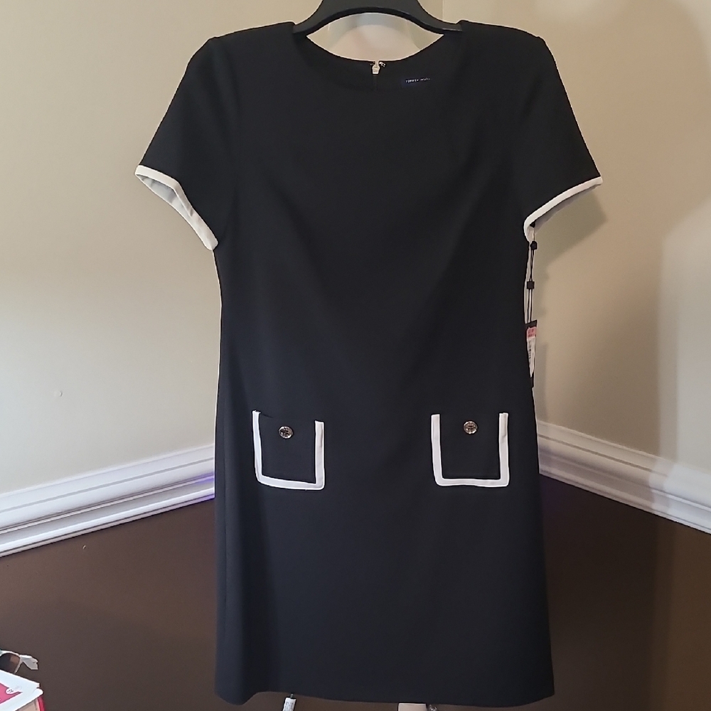 Tommy Hilfiger Navy Dress with White Trim